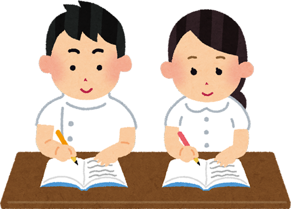 勉強する兄弟