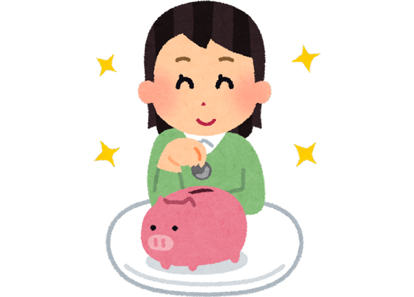 貯金する女性